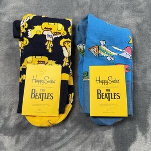 Happy Socks x the Beatles Men's Combed Cotton Crew Socks Size 9-11